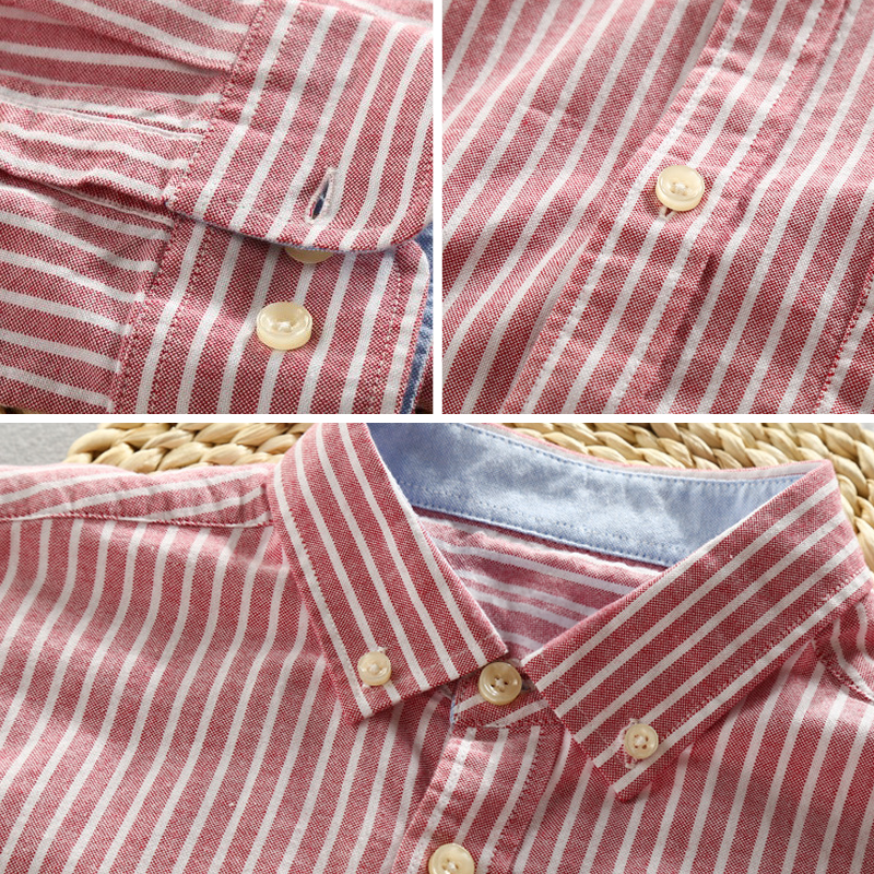 Ivyshape | Vermillon Cotton Striped Shirt