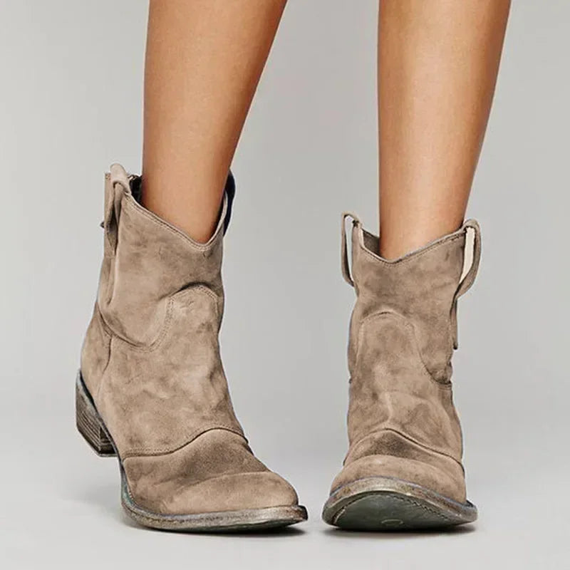 Ivyshape | Cowboy Ankle Boot in Vintage Style