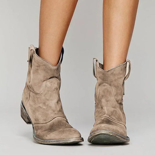 Ivyshape | Cowboy Ankle Boot in Vintage Style