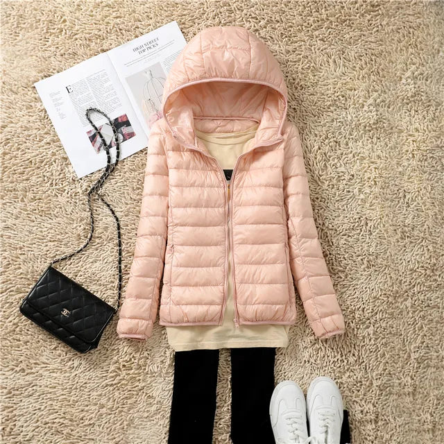 Ivyshape | Pinker Puffer Coat