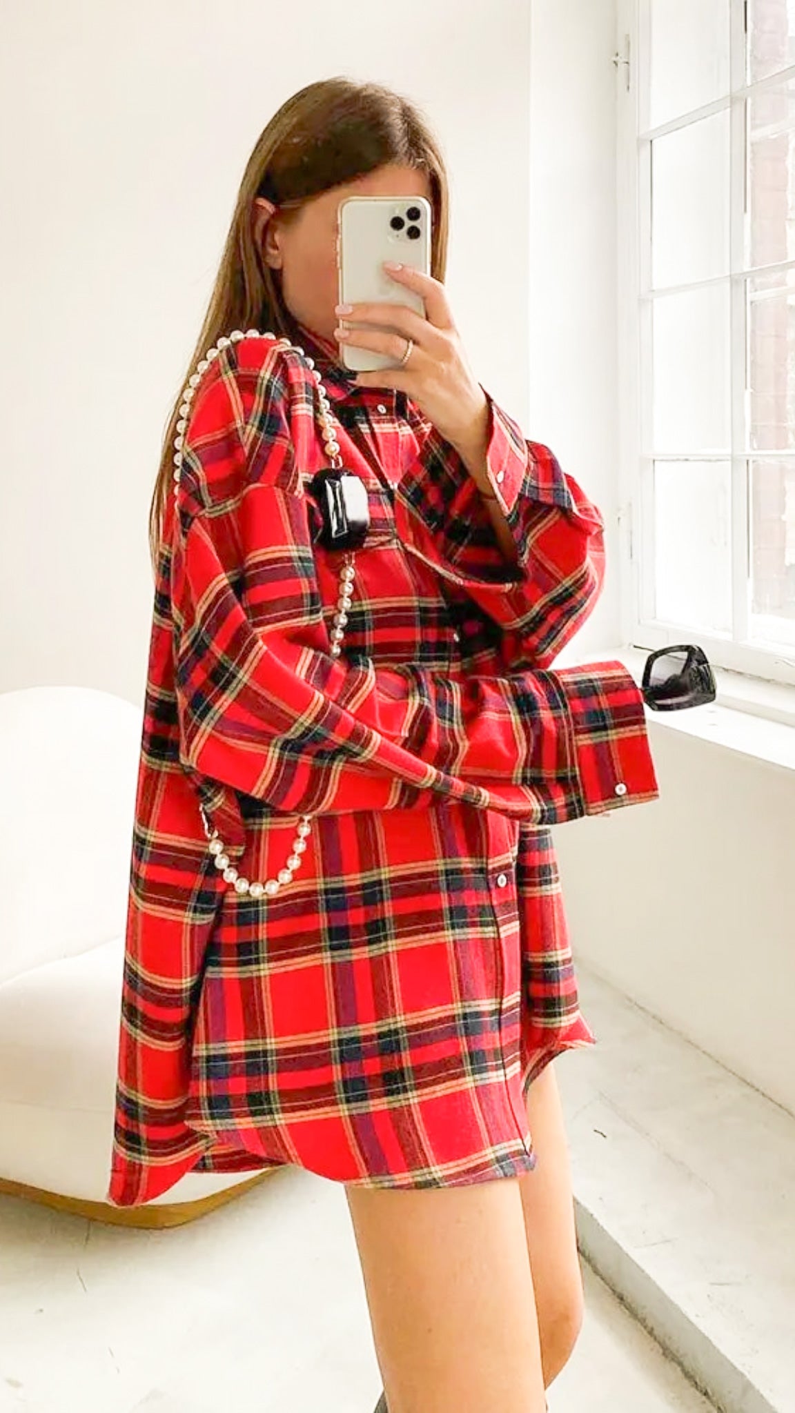 Oversized Checkered Blouse