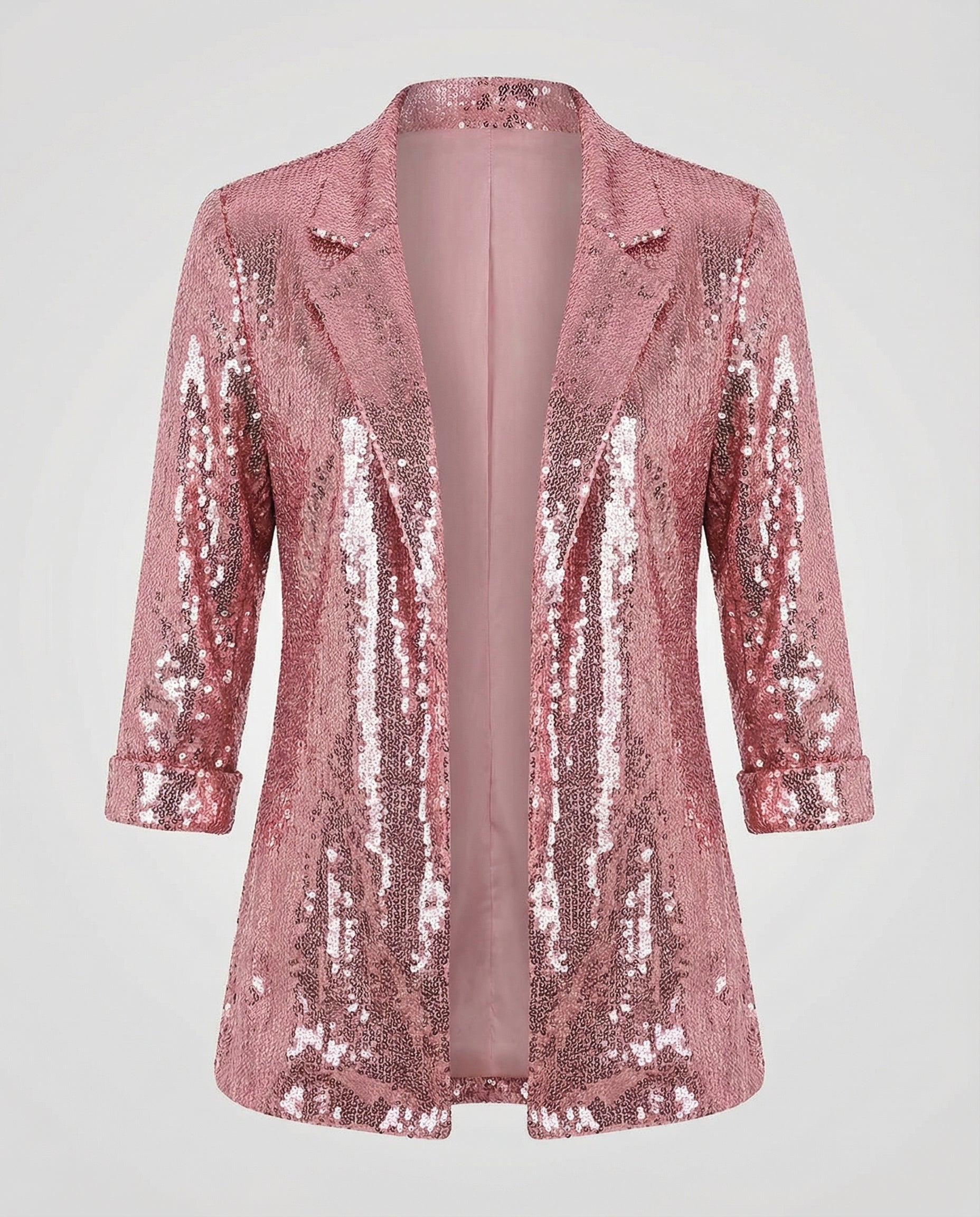 sequin blazer with elegant statement fit and structured silhouette