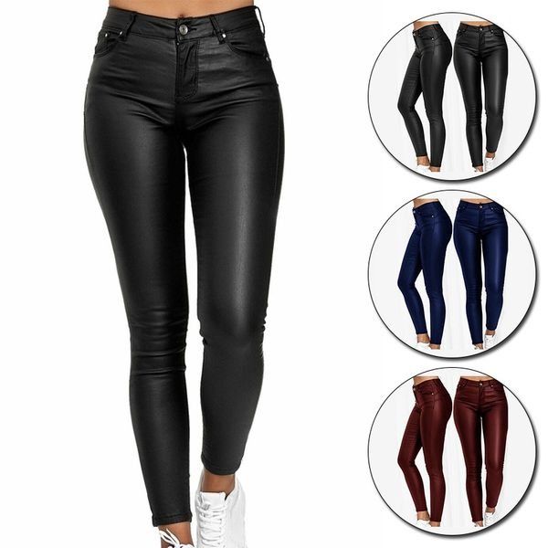 Ivyshape | Women's Stretchable Pants Leather