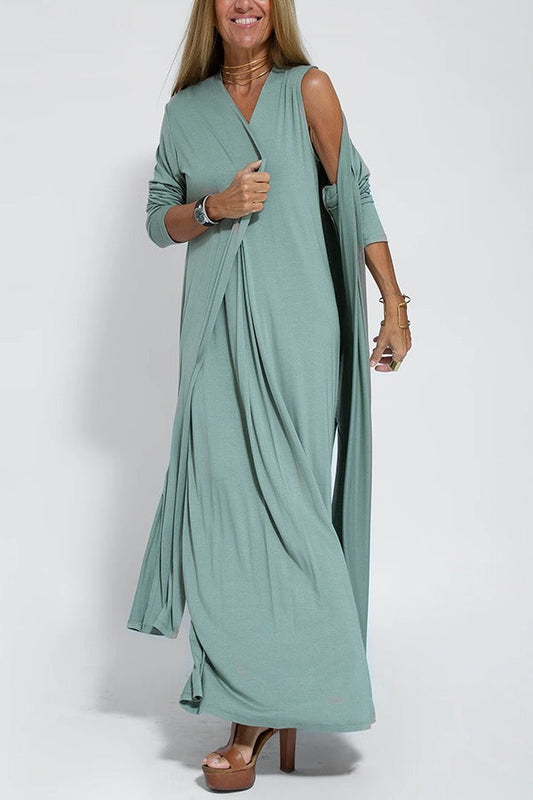 Summer Elegant Maxi Dress with Cardigan | Ideal for Summer