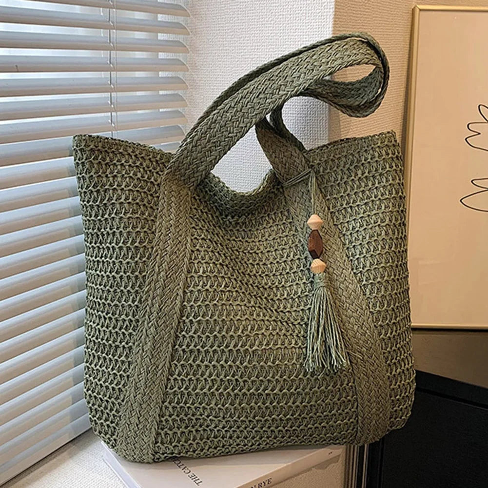 Ivyshape | Summer straw bag with casual design