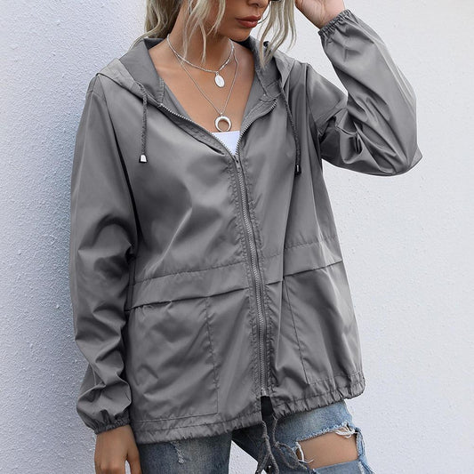 Ivyshape | Windproof Summer Jacket with Hood for Women