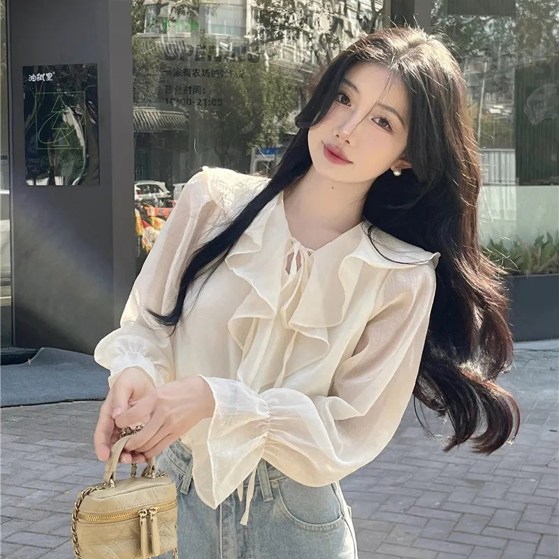 Women's Summer Loose Half Open Collar Pullover Blouse