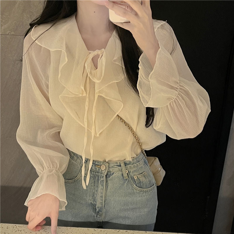 Women's Summer Loose Half Open Collar Pullover Blouse