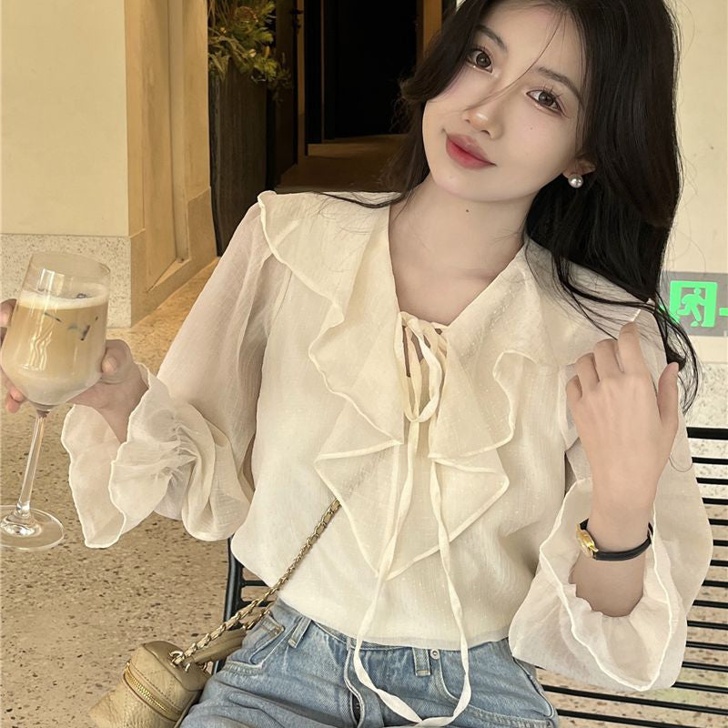 Women's Summer Loose Half Open Collar Pullover Blouse