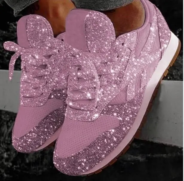 Ivyshape | Women's Glitter Rubber Shoes Sparkling