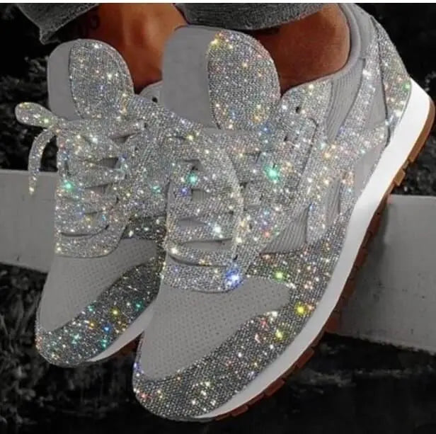 Ivyshape | Women's Glitter Rubber Shoes Sparkling