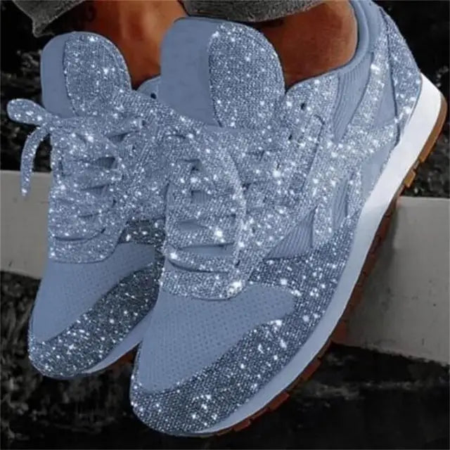 Ivyshape | Women's Glitter Rubber Shoes Sparkling