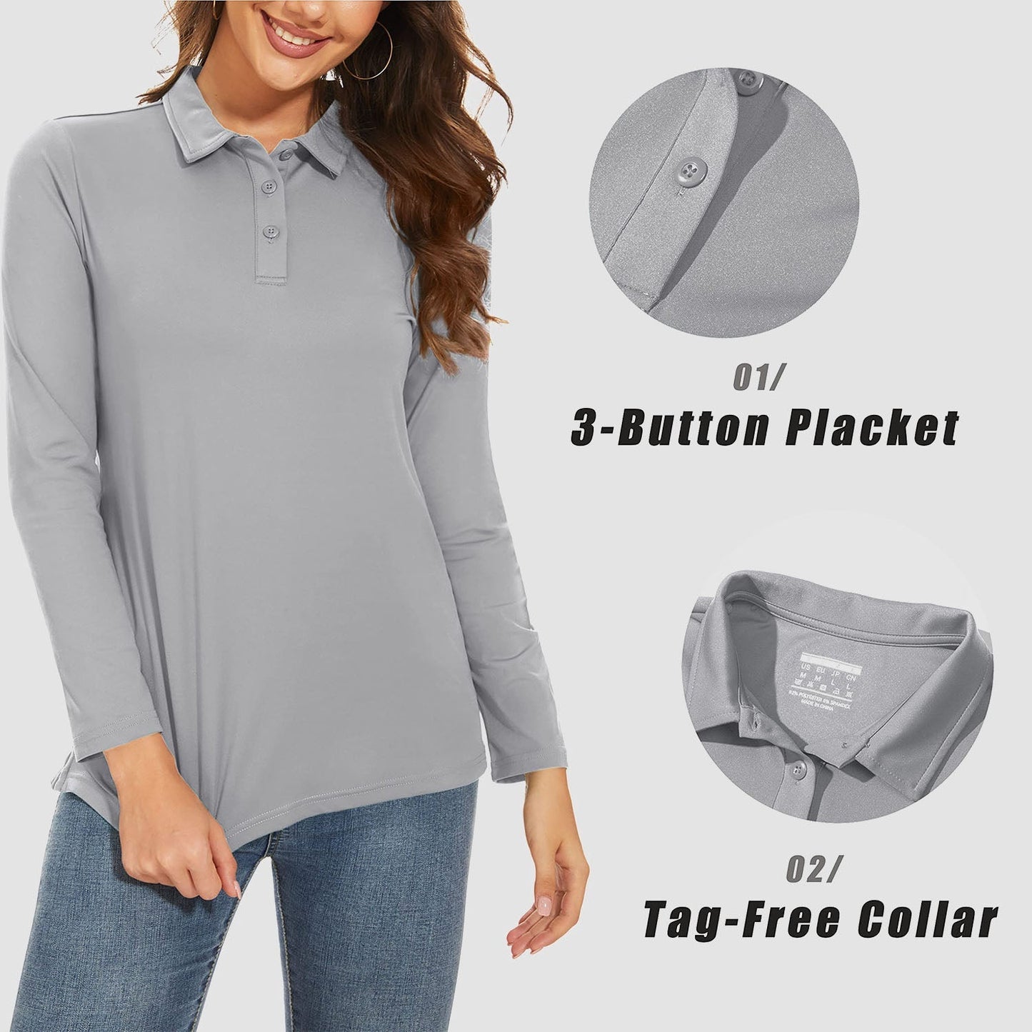 Ivyshape | Women'S Long Sleeve Golf Shirt