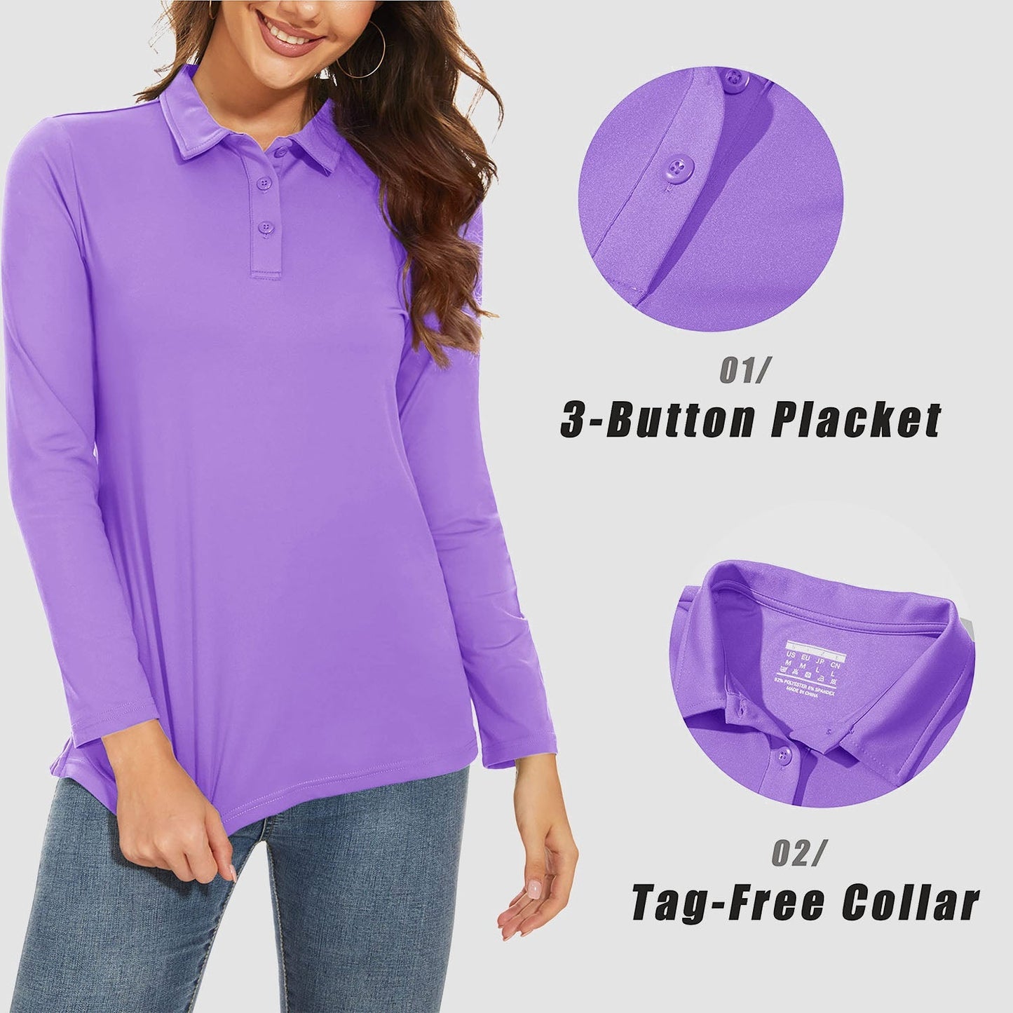 Ivyshape | Women'S Long Sleeve Golf Shirt