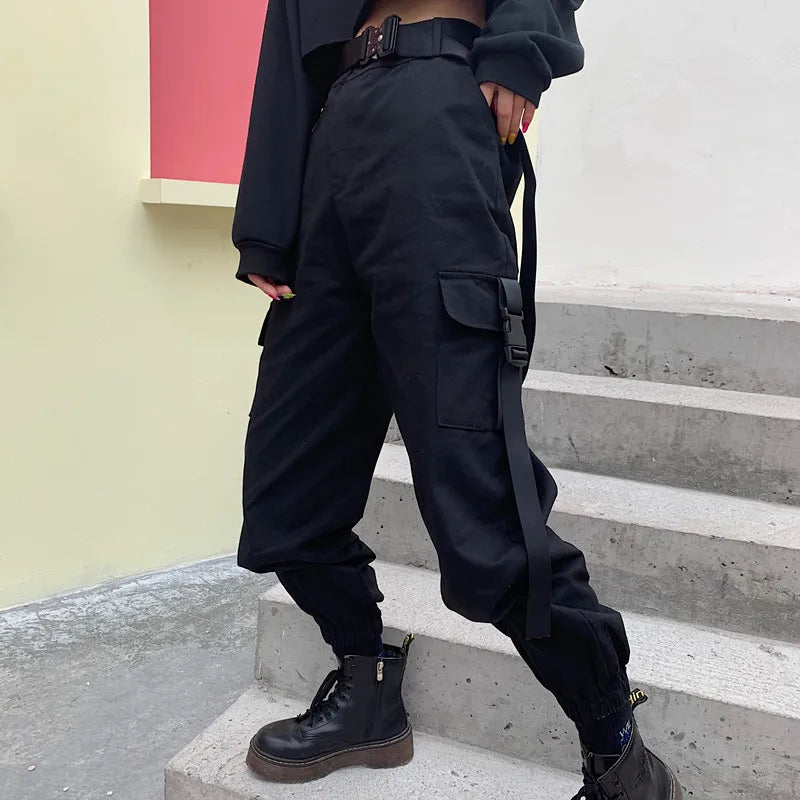 IvyShape | High Waist Elastic Cargo Pants