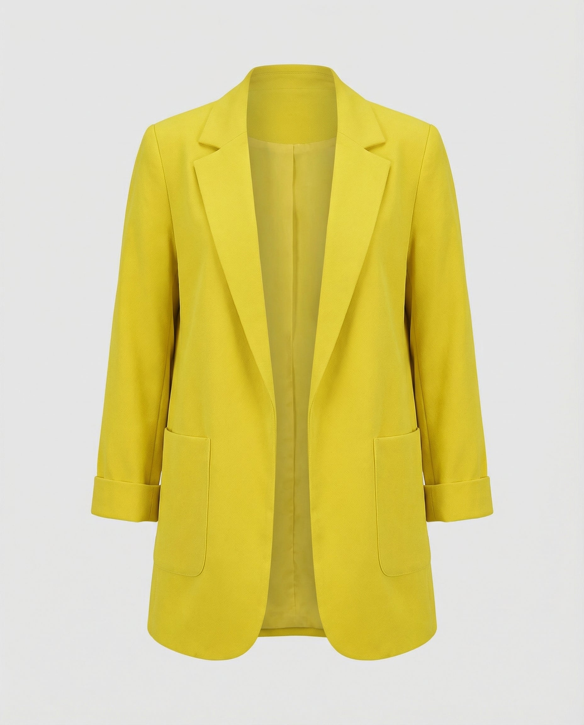 slim-fit blazer with tailored structured design and classic button front