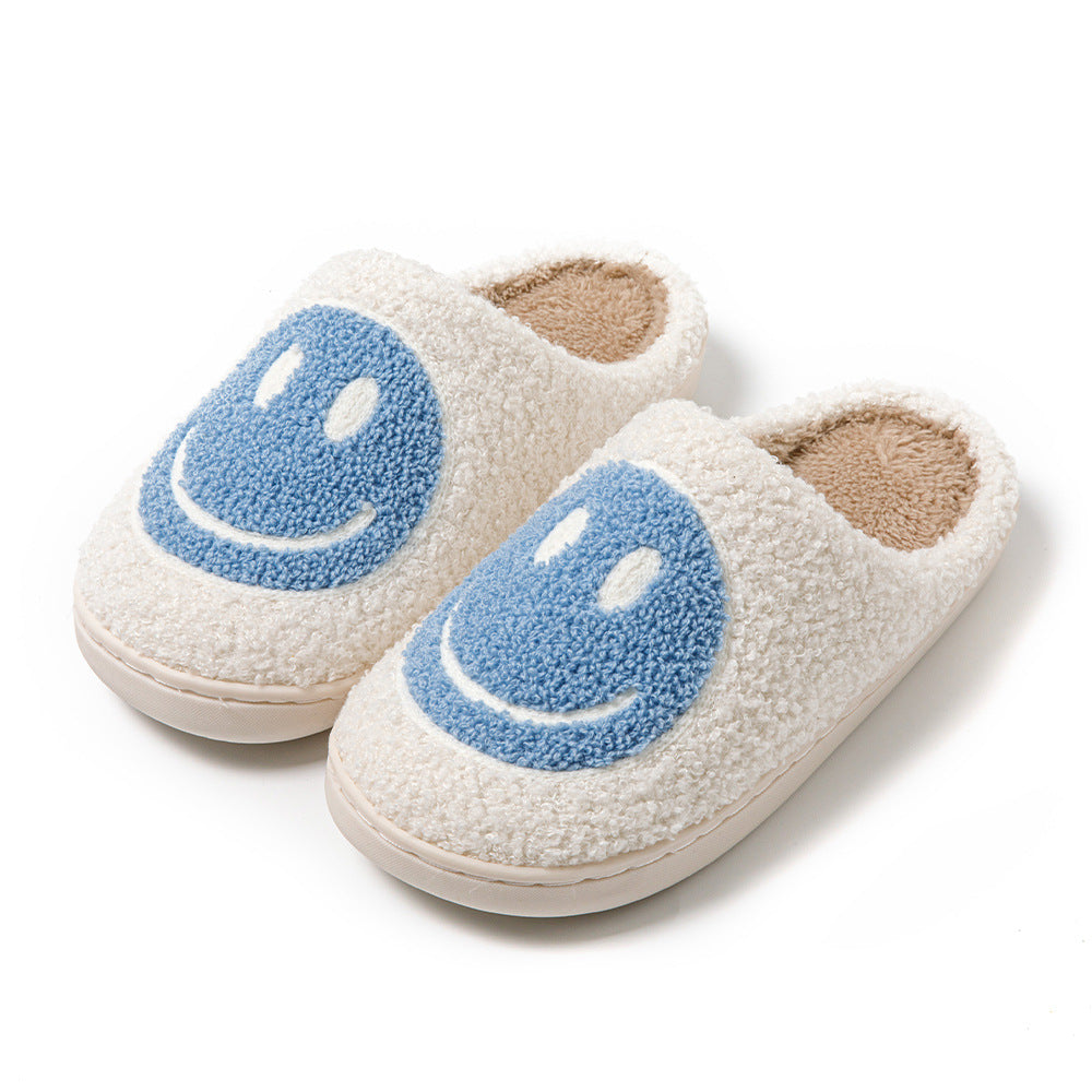 Ivyshape | Large Smiley Pattern Fur Slippers