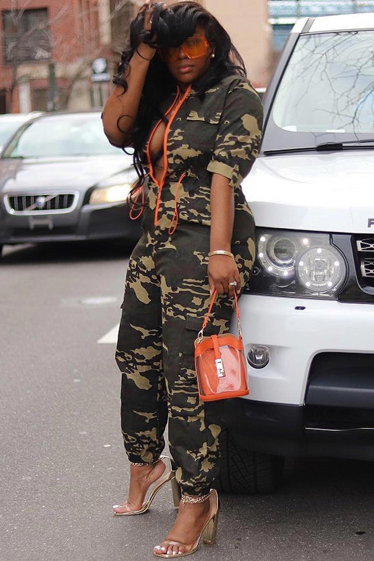 Waisted Camouflage Jumpsuits