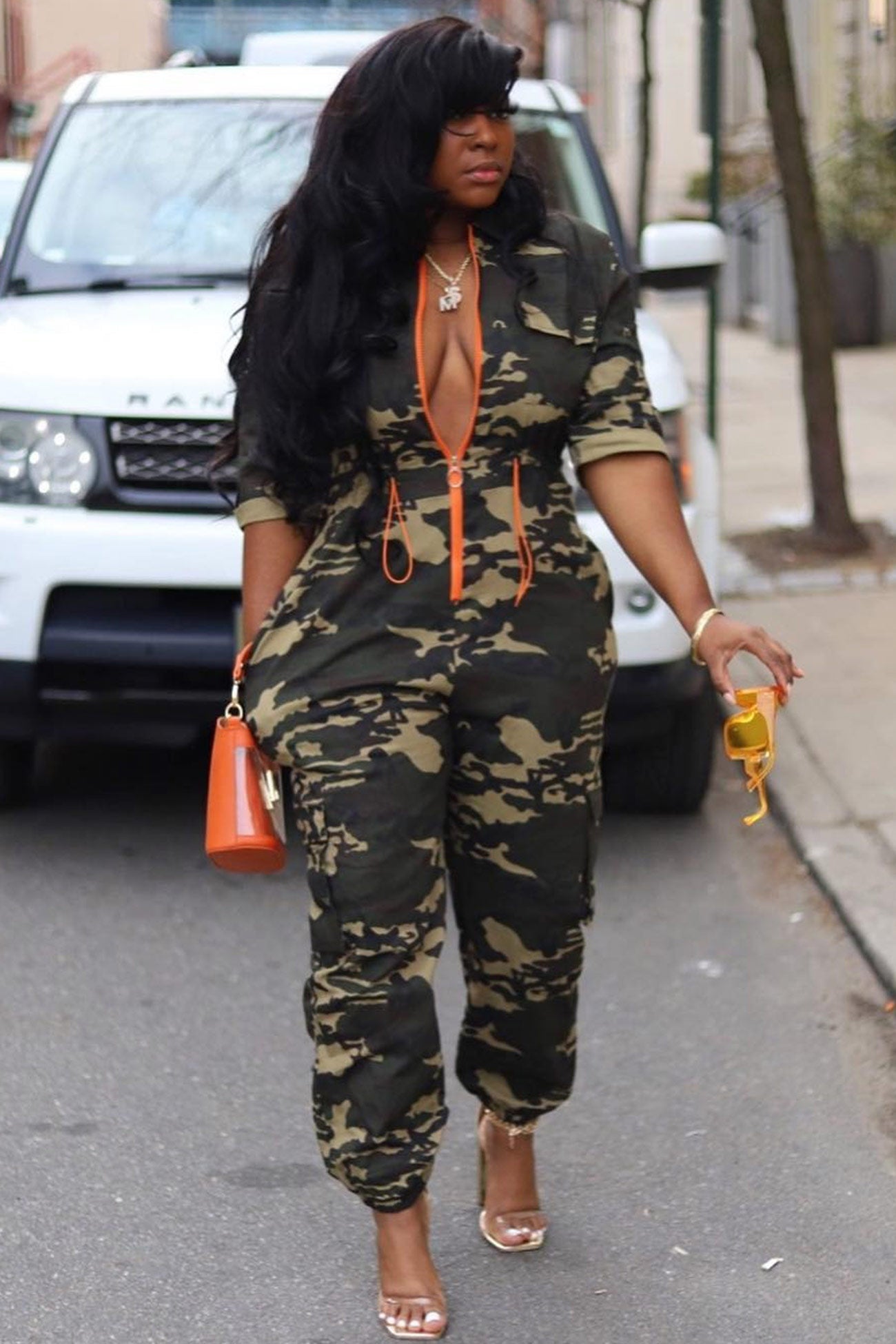 Waisted Camouflage Jumpsuits