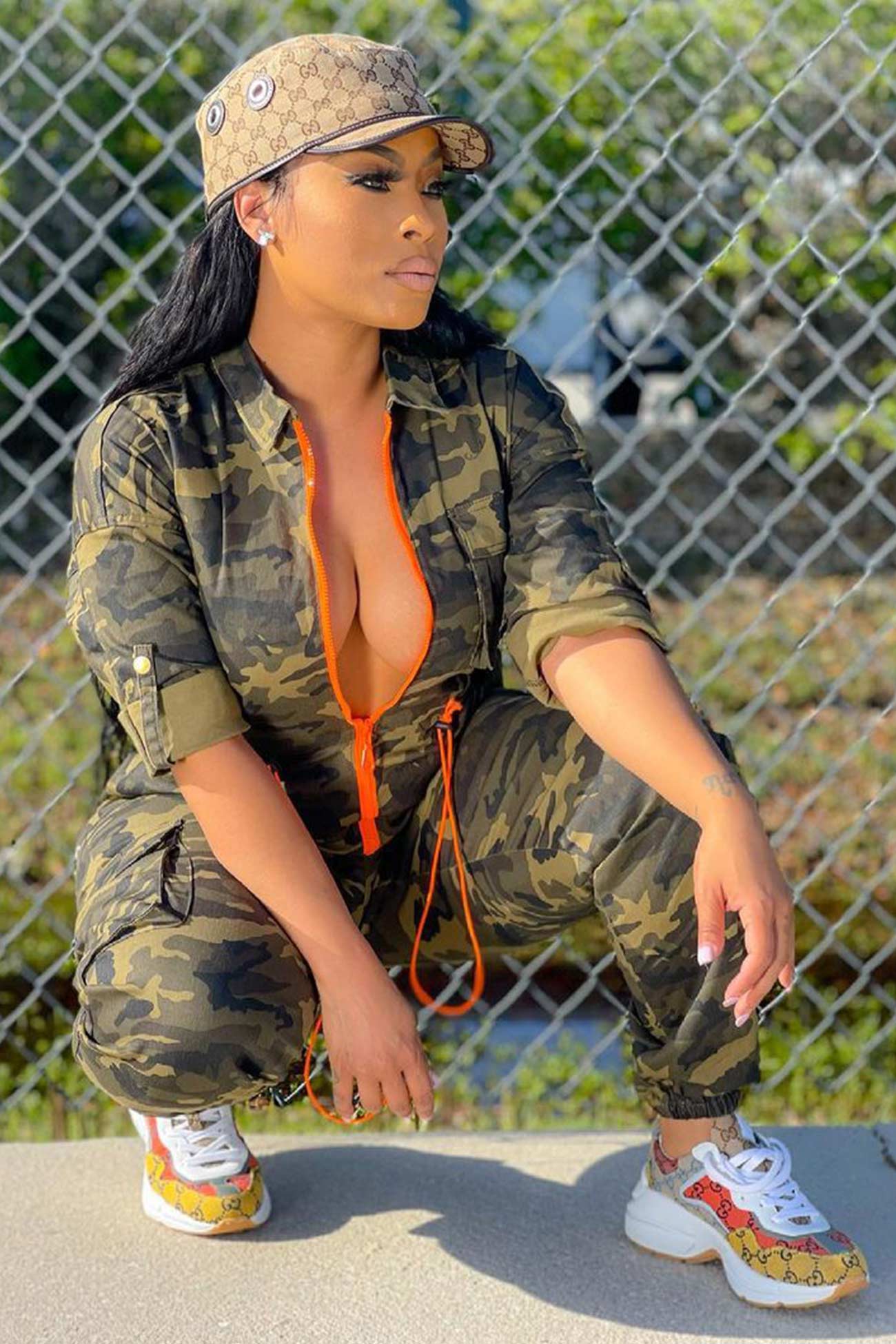 Waisted Camouflage Jumpsuits