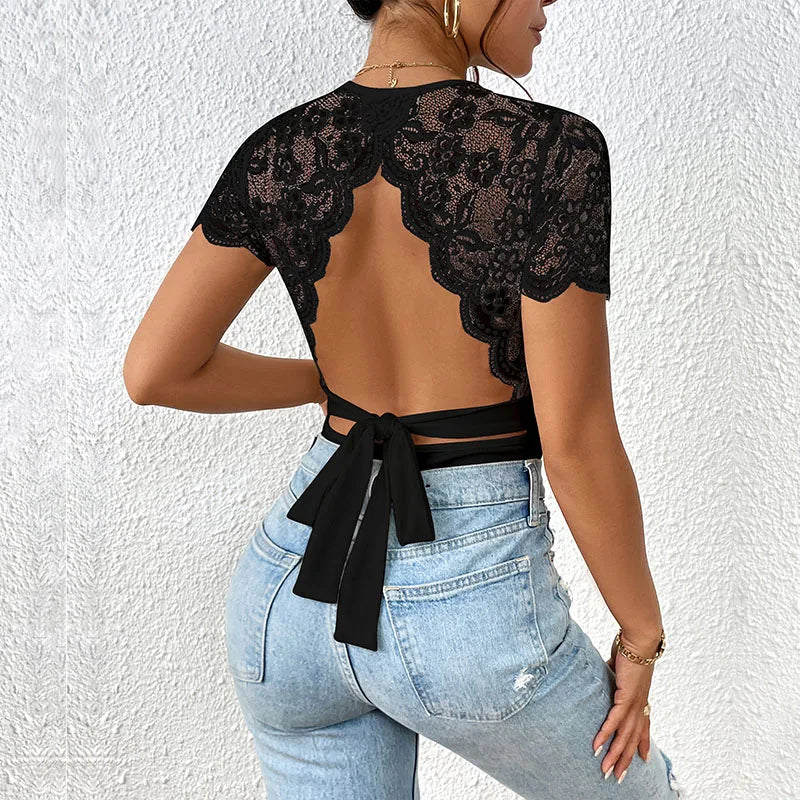 Ivyshape | Women's Chic Backless Bodysuit Trendy