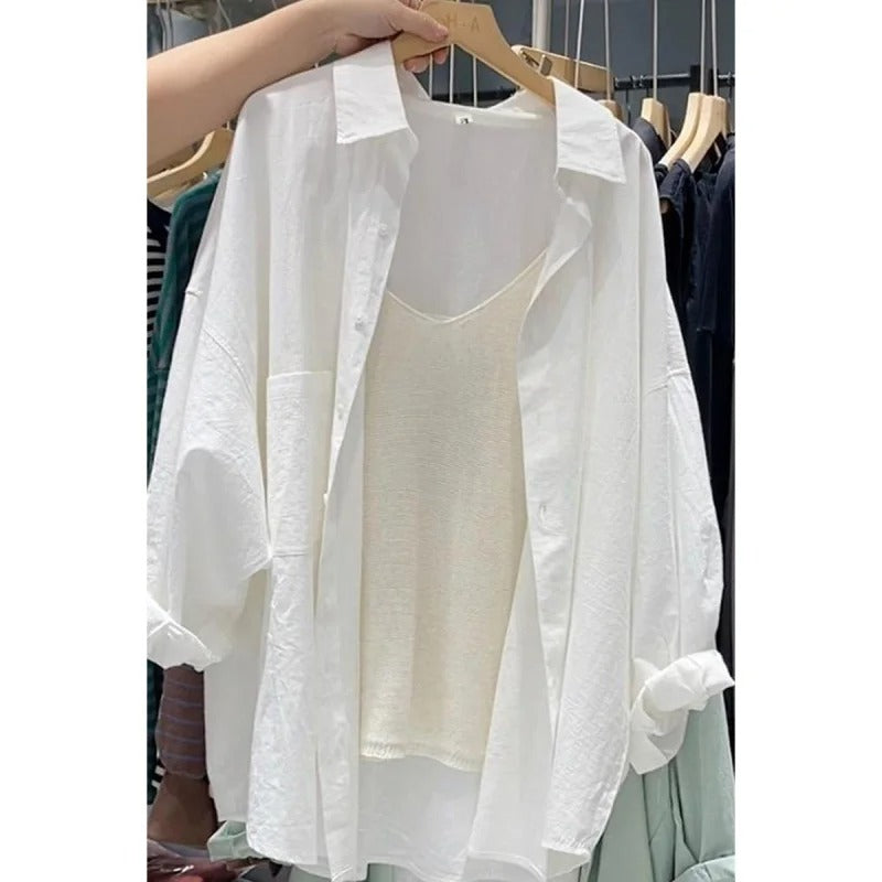 Chic Loose-Fit Long-Sleeve Shirt for Women