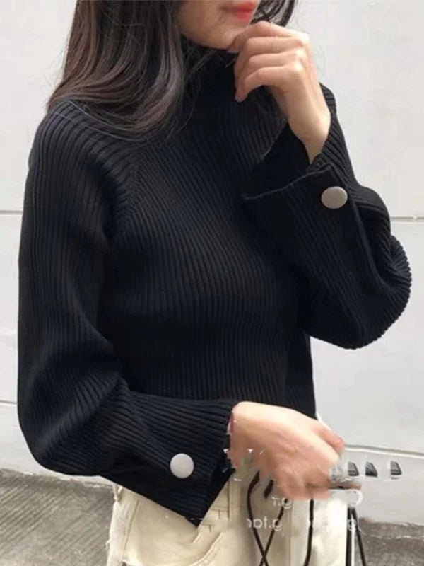 Ivyshape | Warmer Loose Turtleneck Sweater for Women