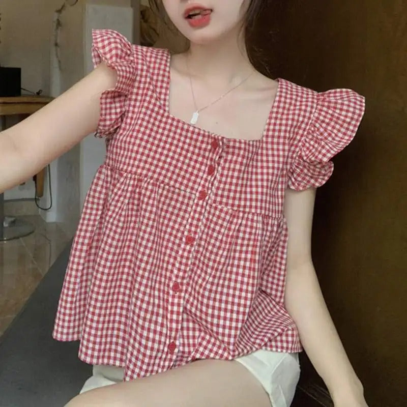 Elegant Plaid Blouse for Women