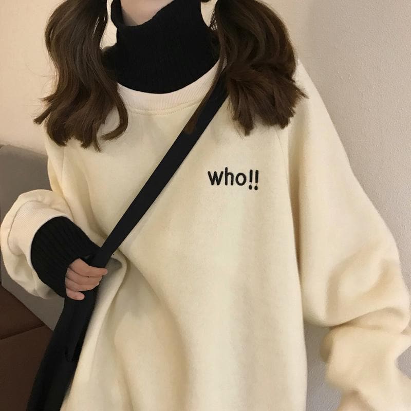 2-in-1 Turtleneck + "who!!" Sweatshirt