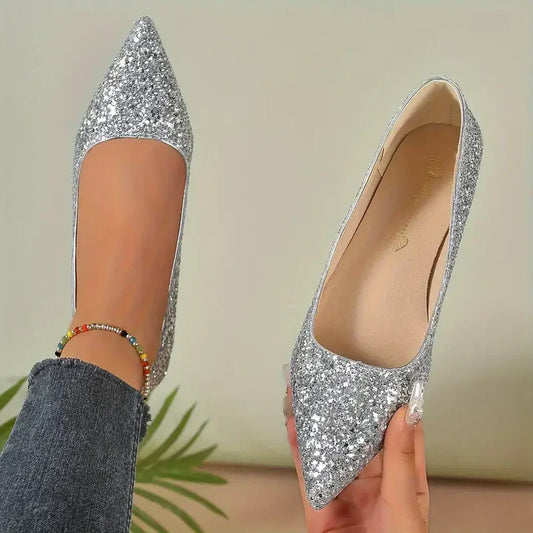 Ivyshape | Women's Sparkling Shoes Low Heel