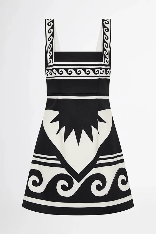 Ivyshape | The Coast Unique Print Sleeveless Square Neck Mini Dress