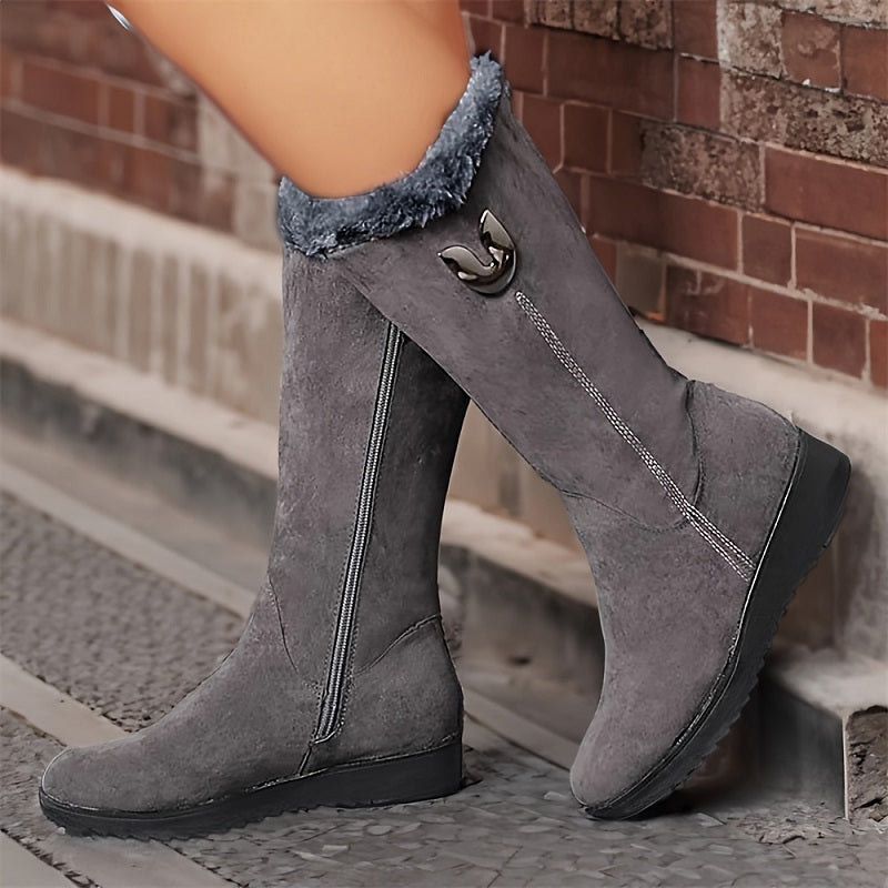 Ivyshape | Suede boots for winter