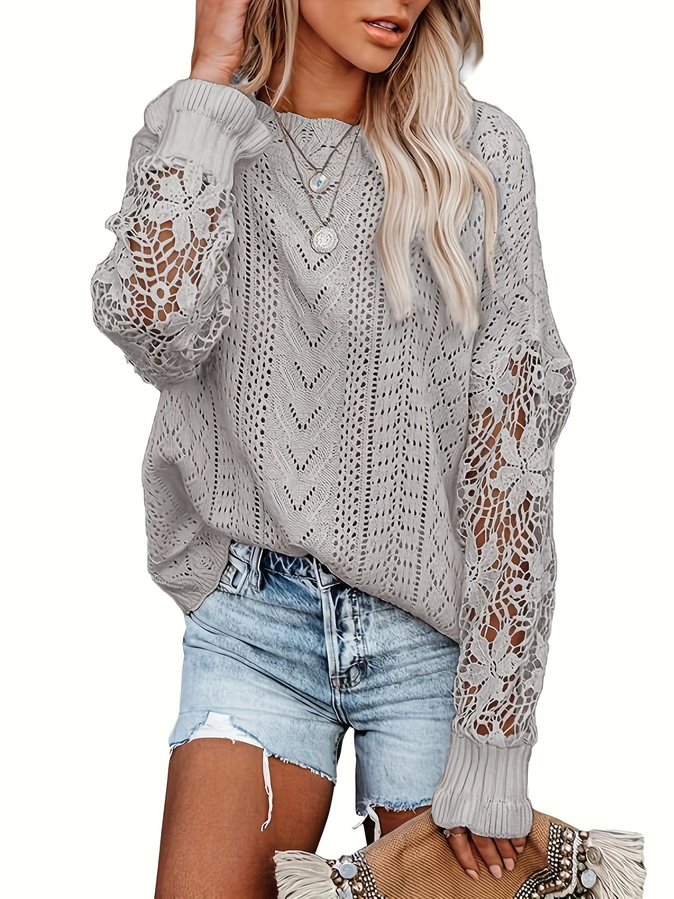 Ivyshape | Cosy Boho-Style Knitted Sweater