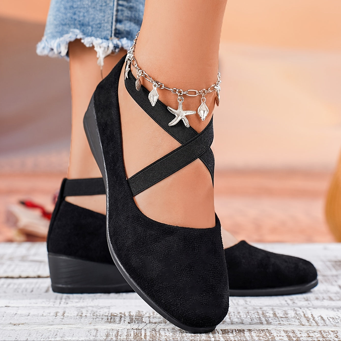 IvyShape | Comfortable Flat Wedges