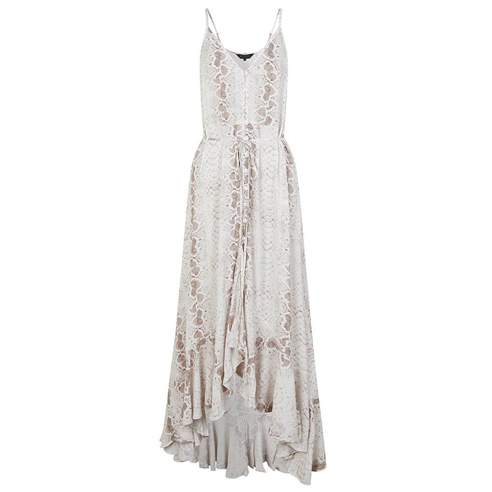 snake print long boho plus size maxi dress