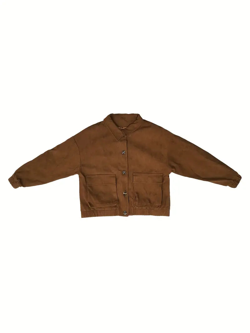 Ivyshape | Solid Color Button Jacket