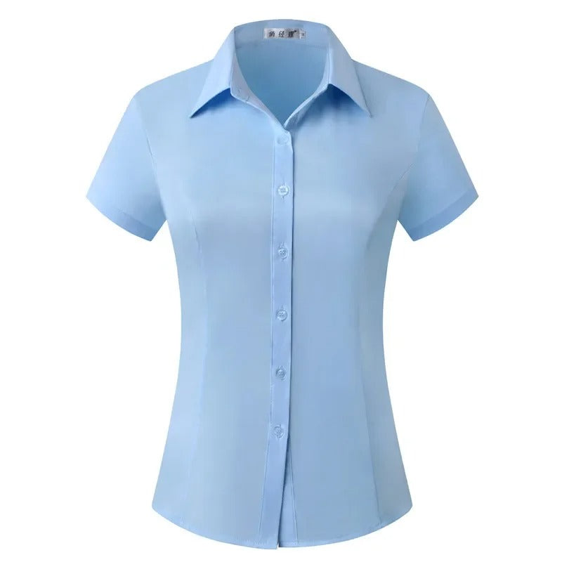 Sleek Fitted Short-Sleeve Shirt for Women