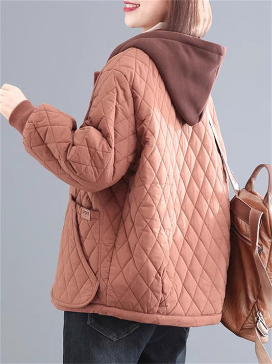 Winter Casual Rhombus Thickened Quilted Cotton Jacket