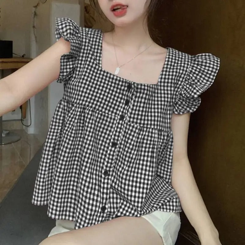 Elegant Plaid Blouse for Women