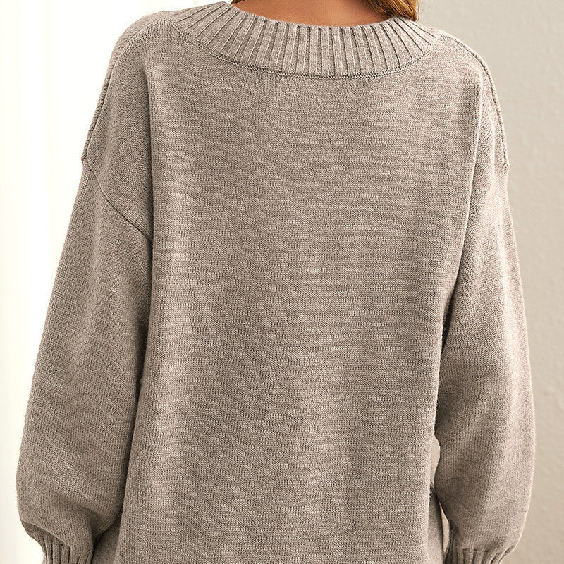 Ivyshape | Women's Knitted Sweater V-Neck