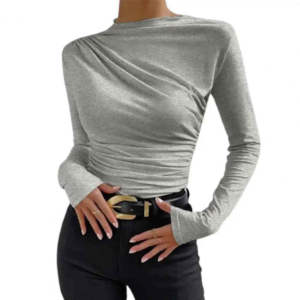 Sleek Long-Sleeve Slim Fit Pullover for Women