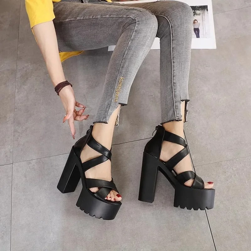 Sexy Mixed Color Platform Sandals for Women