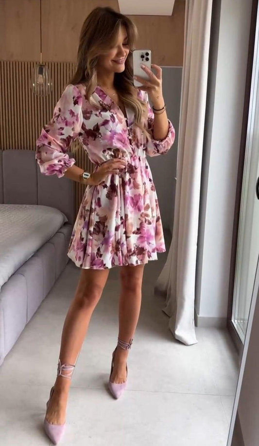 Summer Casual Short Dress with Flowers | Perfect for Casual Days