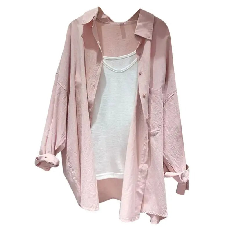 Chic Loose-Fit Long-Sleeve Shirt for Women