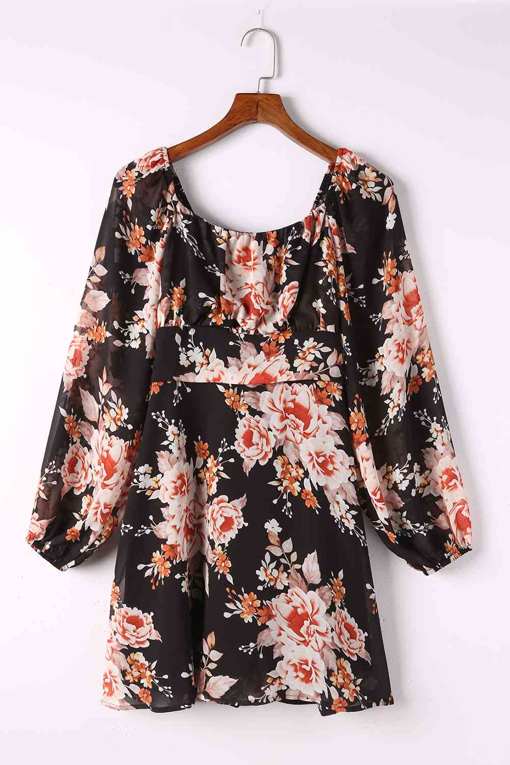 Floral Tied Balloon Sleeve Dress