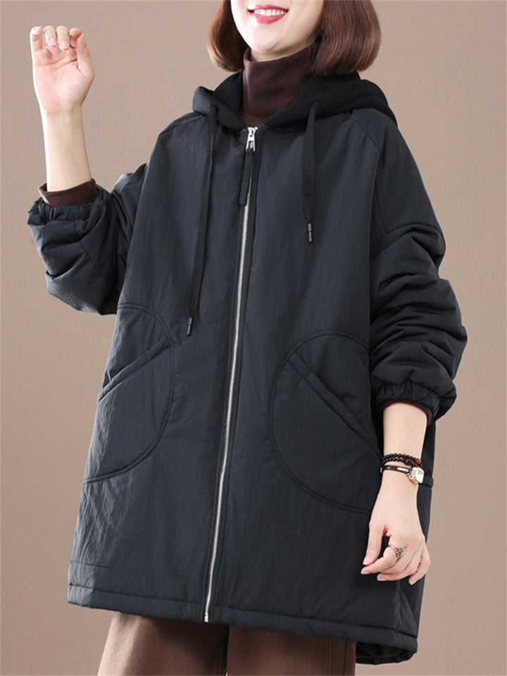 Women's Cold Winter Super Warm Windproof Hooded Cotton Overcoat