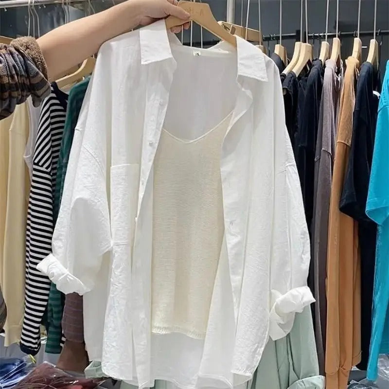 Chic Loose-Fit Long-Sleeve Shirt for Women