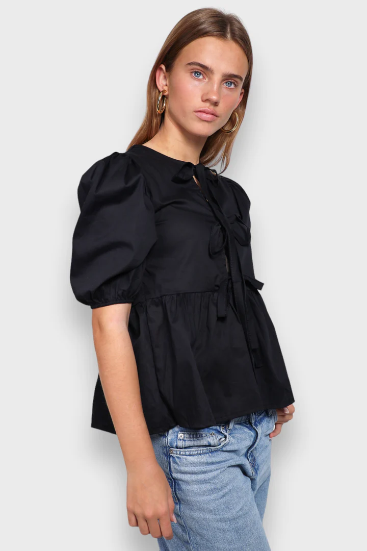 Ivyshape | Women's Puff Sleeves Blouse Flowy