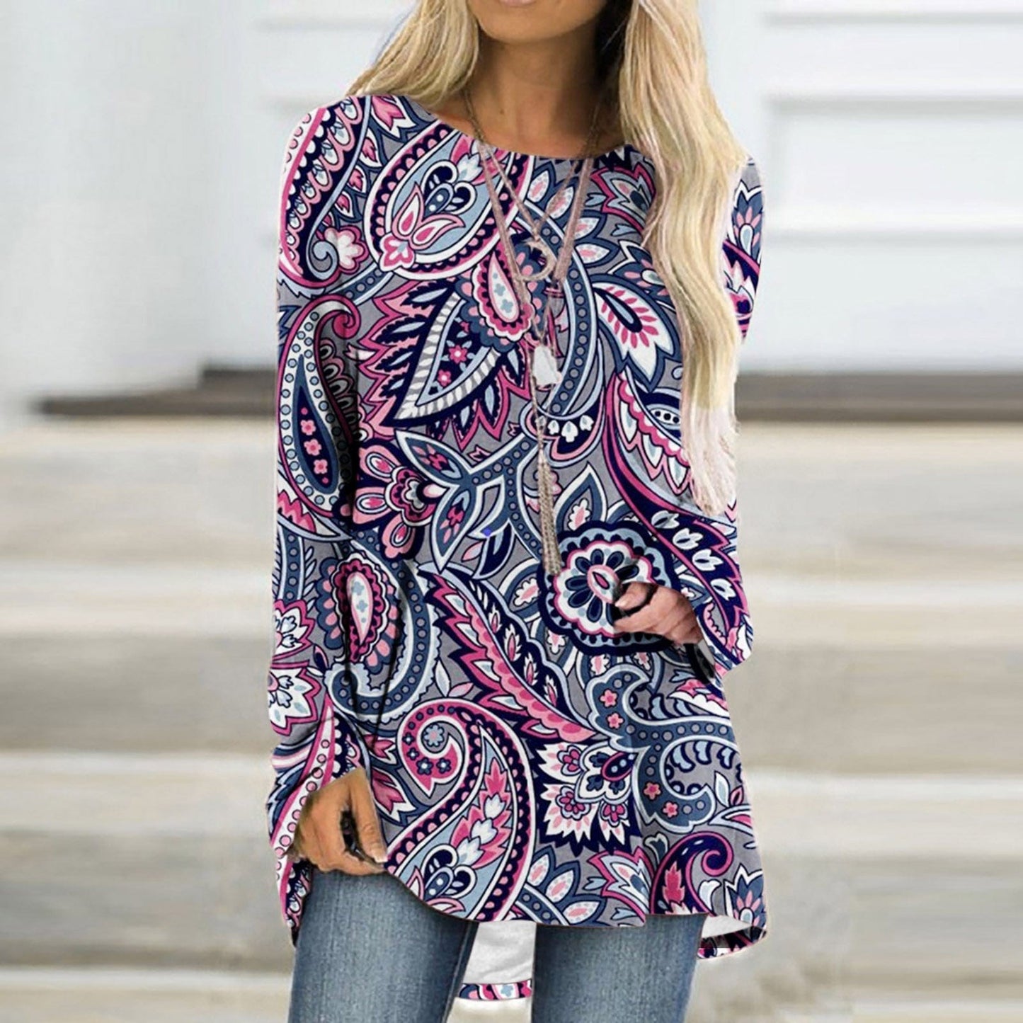 Ivyshape | Bohemian Print Sweater