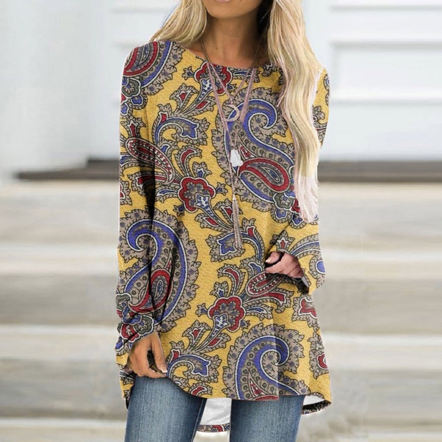 Ivyshape | Bohemian Print Sweater